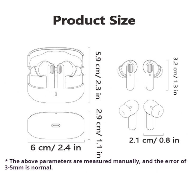 ERAZER ETR-A01Pro Wireless Earphone, 1 Box In-ear Design Earphone with Charging Case, Bluetooth-compatible Earbuds for Gaming, Sports, Office