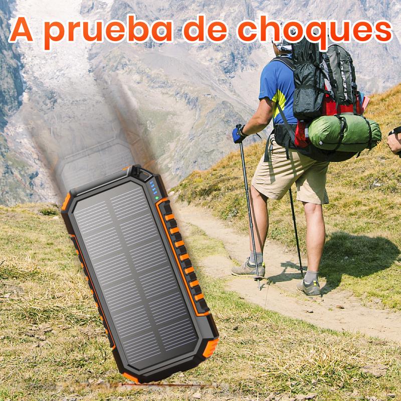 Banco de energía Solar - 26800mAh Cargador Solar Batería Externa Inalámbrica Power Bank con 4 Salidas Cargador Solar portátil Panel Solar para iPhone, iPad y Samsung Galaxy y más