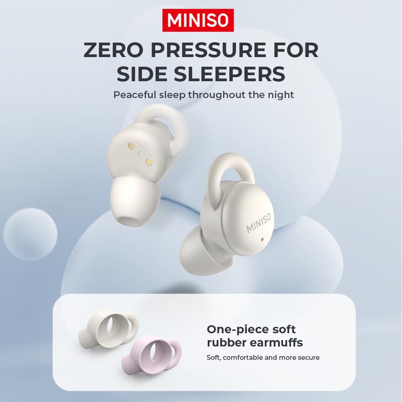 MINISO X10 AI Translation Bluetooth Sleep Wireless Earbuds Noise Blocking Earbuds for Sleep Comfortable Fit Bluetooth 5.4 Earphones for Unlimited Sleep Sounds Side Sleeper In-Ear Wireless Headphones Sleeping Bluetooth EarBuds