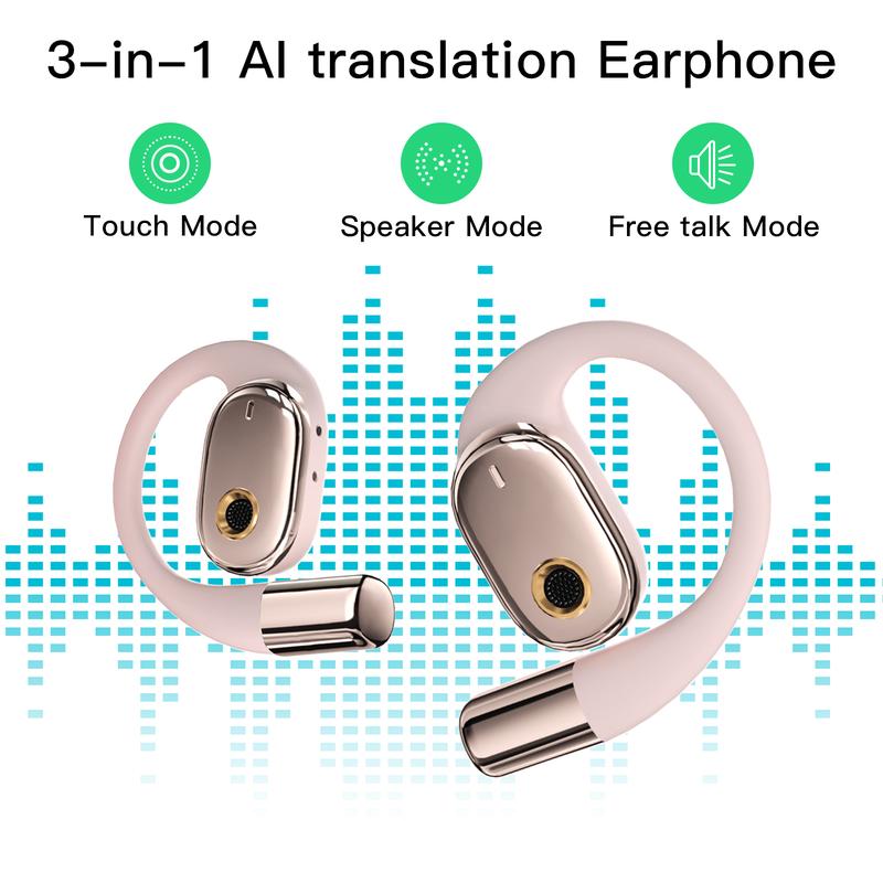 ZIHNIC Translation earbuds,Support 135 Languages, Automatic Translation Earphones With Charging Case Support AI Chat With Mic Audio Durable Headset