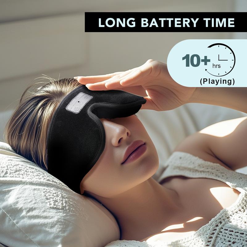 MINISO Sleep Headphones, 3D Sleep Mask Bluetooth Wireless Music Eye Mask, Sleeping Headphones for Side Sleepers Sleep Mask with Bluetooth Headphones Ultra-Thin Stereo Speakers Perfect for Sleeping