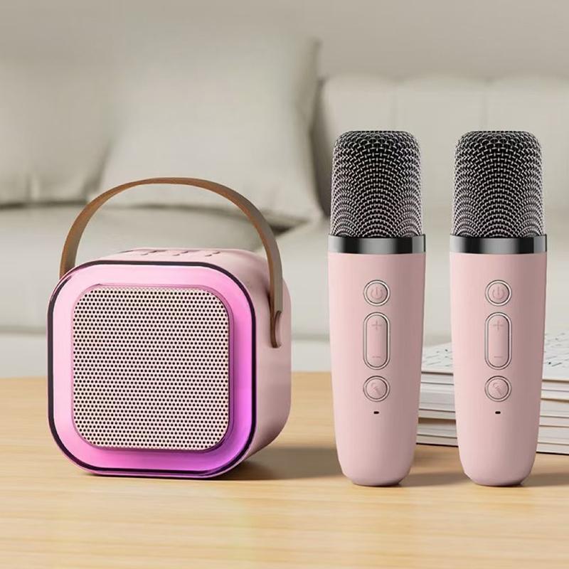 2025 NEW Wireless Karaoke Speaker With Wireless Microphone & LED Light, Wireless BT Speaker With LED Ambient Light, Electronics Outdoor Speaker, Karaoke Machine For Home Party Birthday Gift, Mini Microphone