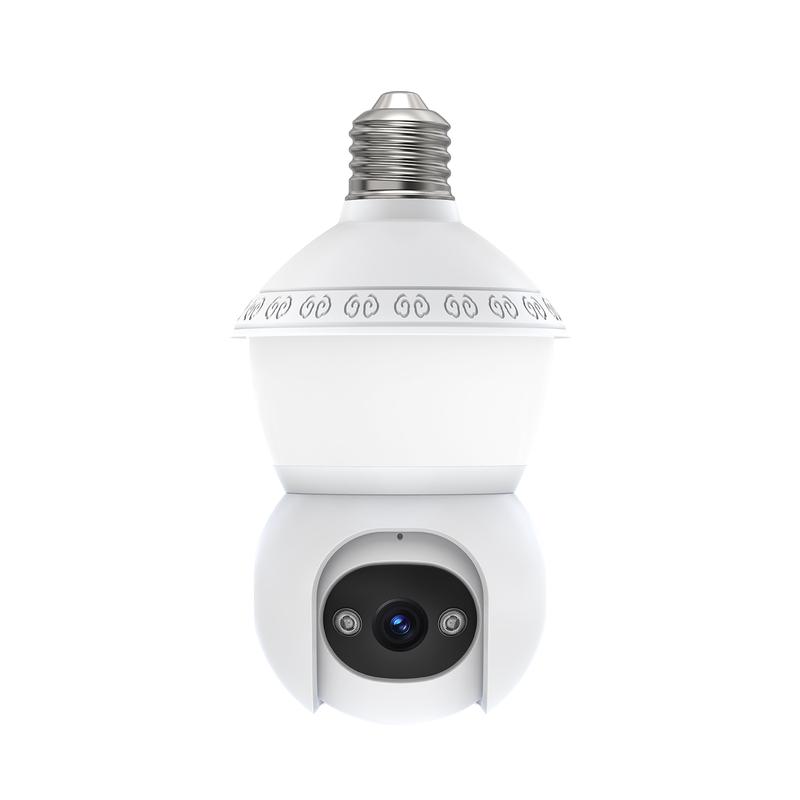 WESECUU Wireless Bulb Camera with LED,Surveillance Camera,New Model 3MP PTZ 360 Wifi  Indoor Outdoor Network Home Pet Security Camera