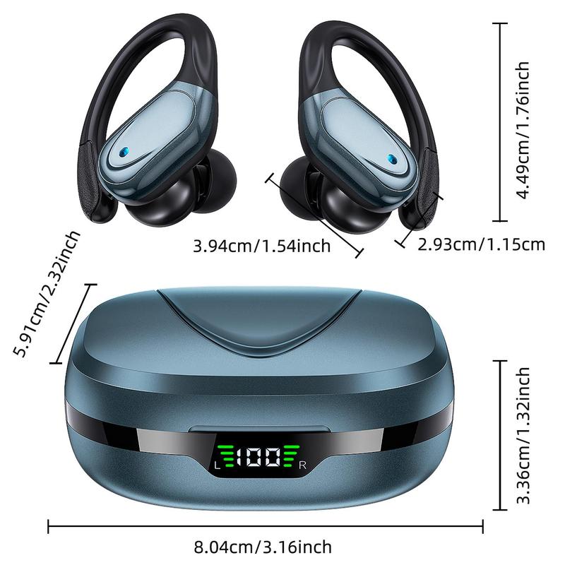 Fall Ear Hook Design Wireless Headphones with Mic, Stereo Sound Bluetooth-compatible Gaming PC Earphone for Summer, Portable Waterproof Sports Earbuds for iPhone & Android Phone, Electronic Audio & Video Product, Spring Season Gifts