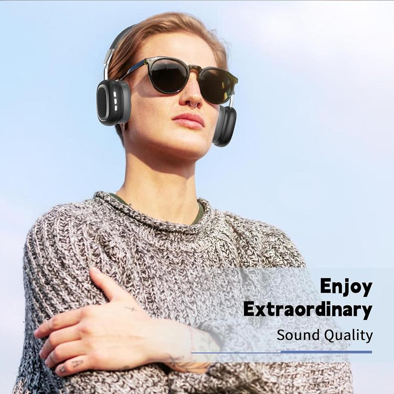 Wireless Bluetooth Headphones, 10H Playtime, Noise Cancelling, HiFi Stereo Over Ear Headphones with Microphone, Foldable Lightweight Bluetooth 5.3 Headphones for Travel Office Audio Electronic Audio Electronic