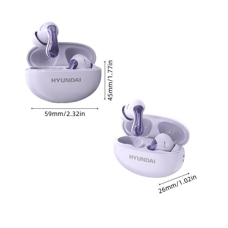 Hyundai Wireless In-ear Design Earphone, Hyundai HY-Y01 Wireless Earbuds with Charging Case, Comfortable to Wear Earbuds for Sports, Gaming, Calling