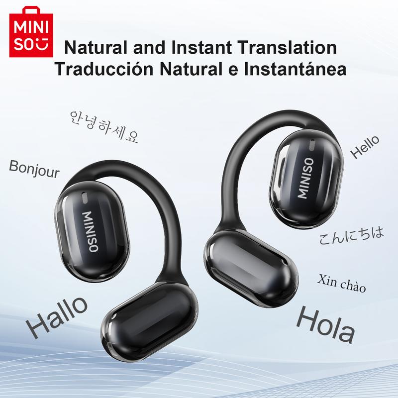 AI OWS MINISO MS162 Translation Wireless Bluetooth Earphones Support 120+Languages Real Time Bluetooth Translation Support Playing Music Phone Calls Headphones