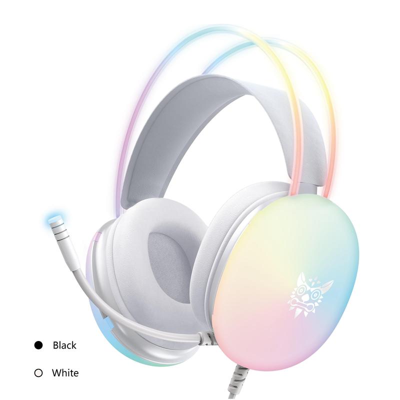 Onikuma X25 Over-ear Design Headphone, Noise Cancelling Headphone with Microphone, Gradient Light Effect Gaming Headset, E-sport Wired Headphone