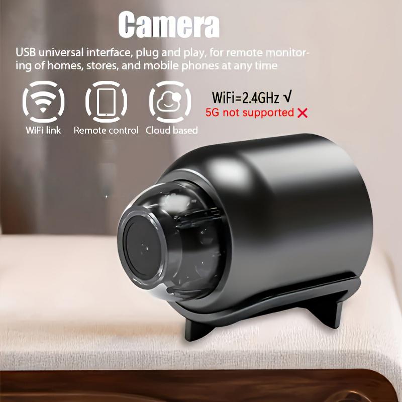 Teruhal mini camera, camara de seguridad 720p HD video, USB powered, non-waterproof, 2.4GHz Wi-Fi, 64GB local storage, app control, ABS material, smart home security camera with Mobile Remote viewing