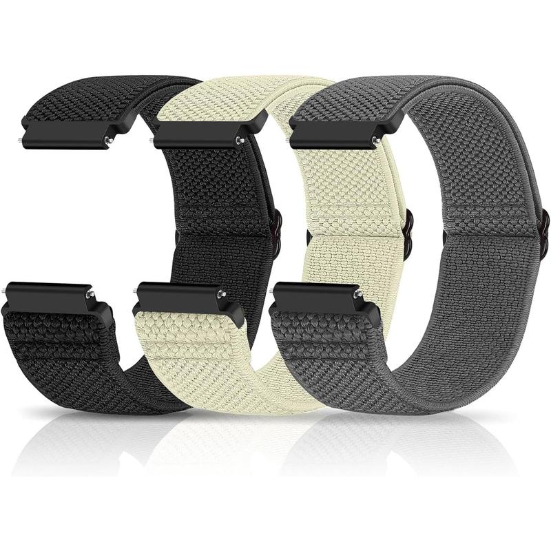 Compatible with 16mm 18mm 19mm 20mm 22mm Watch Bands Quick Release Replacement Wristband,Adjustable Stretchy Nylon Solo Loop Straps Fabric Braided Sport Elastic Bands for Men Women