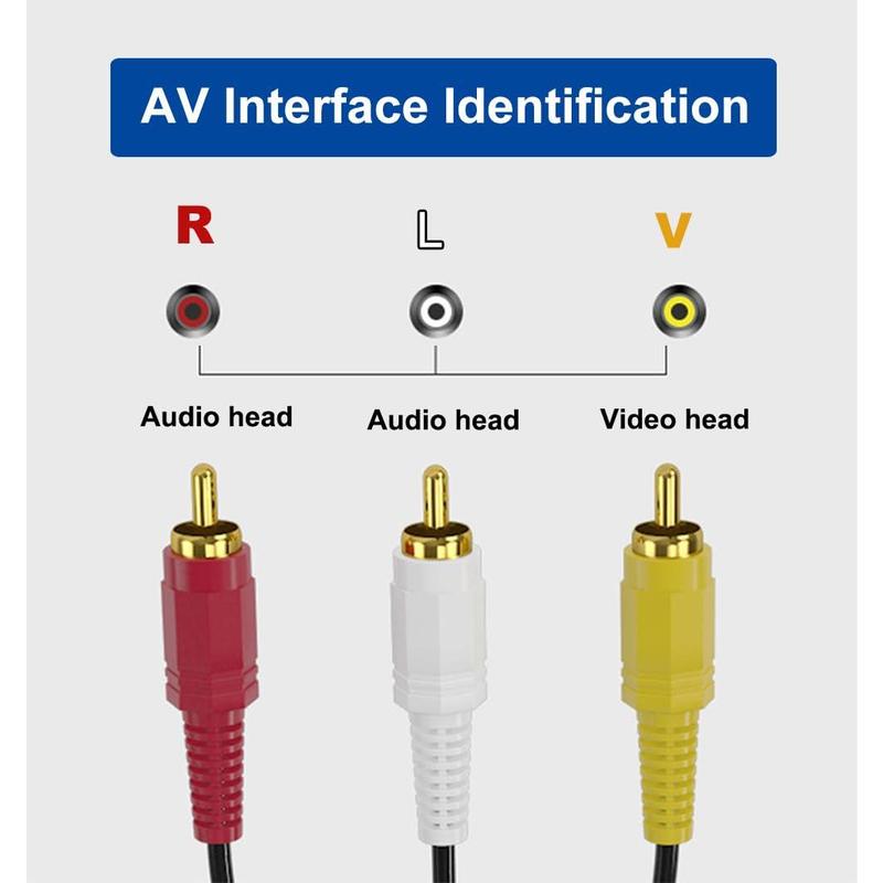 RCA ,3 RCA  Audio Video Composite ,AV   Plated, for TV, VCR, DVD, , Home Theater Receivers-5ft