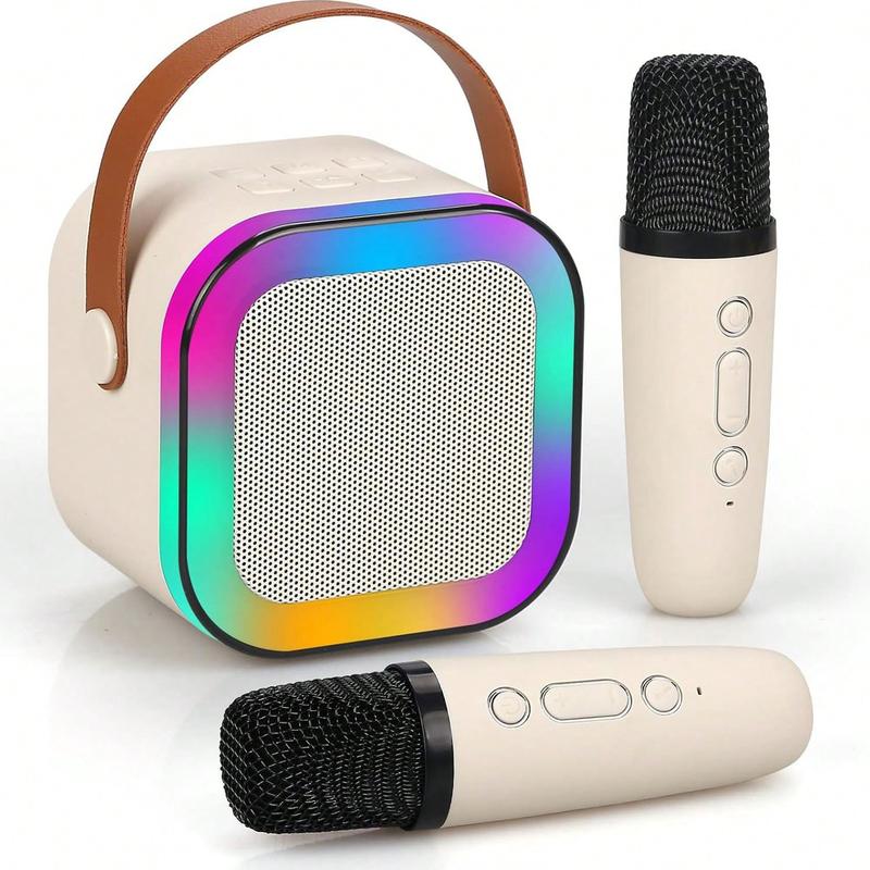 Portable Wireless Karaoke Speaker With Wireless Microphone, HIFI Stereo Sound KTV Speaker System, Wireless Speaker With RGB Colorful LED Lights,Modified Voice,Karaoke Machine For Outdoor, Sports, Travel, Best Gift For Home Party,Birthday Gift