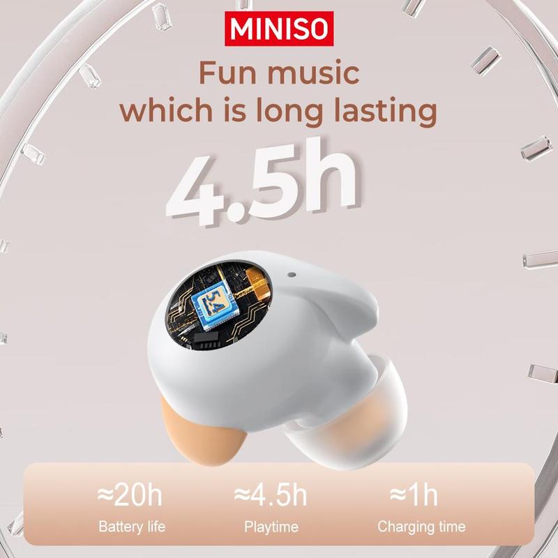 MINISO X51 Wireless Earphone, Noise Cancelling Mini Earbuds with Mic, Wireless Bluetooth-compatible Earphone for Mobile Phone