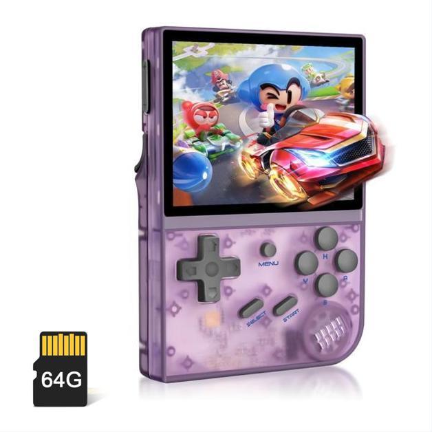 Anberic RG35XX Handheld GameConsole, 3.5 Inch Screen Retro GamesConsoles, Support Linux SystemHDMI Output TV 64G TF Card 5000+Classic Games