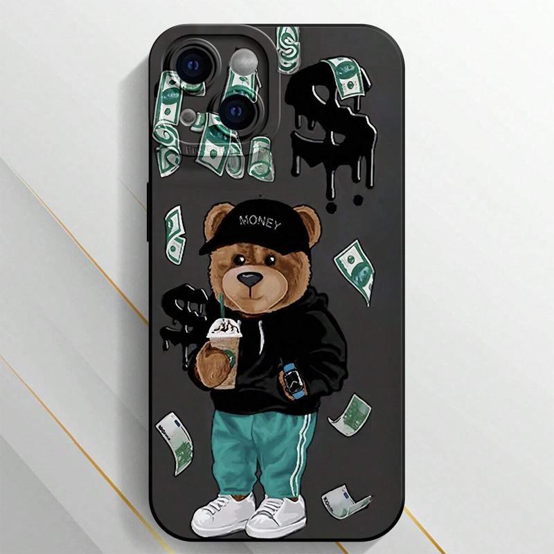 Bear Pattern Phone Case, TPU Decorative Phone Protector Cover, Phone Accessories Compatible with iPhone 11 12 13 14 15 16 Pro Max XS Max XR X