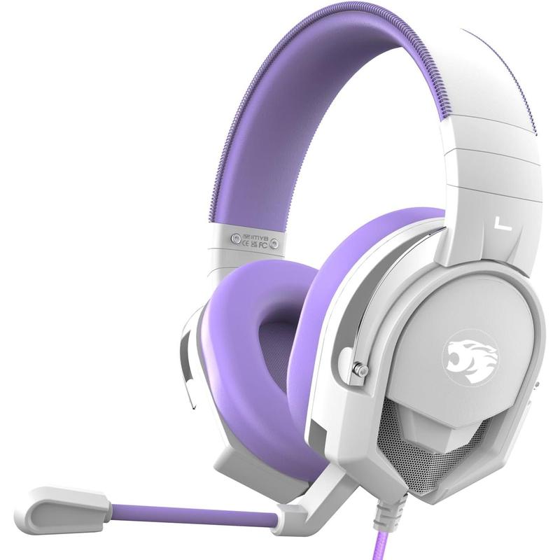 A88 Gaming Headset with Microphone, Stereo Wired Noise Cancelling Over-Ear Headphones with Mic for Pc, Ps5,  One Series X s, Ps4, Computer, Laptop, , , Gamer (Purple)