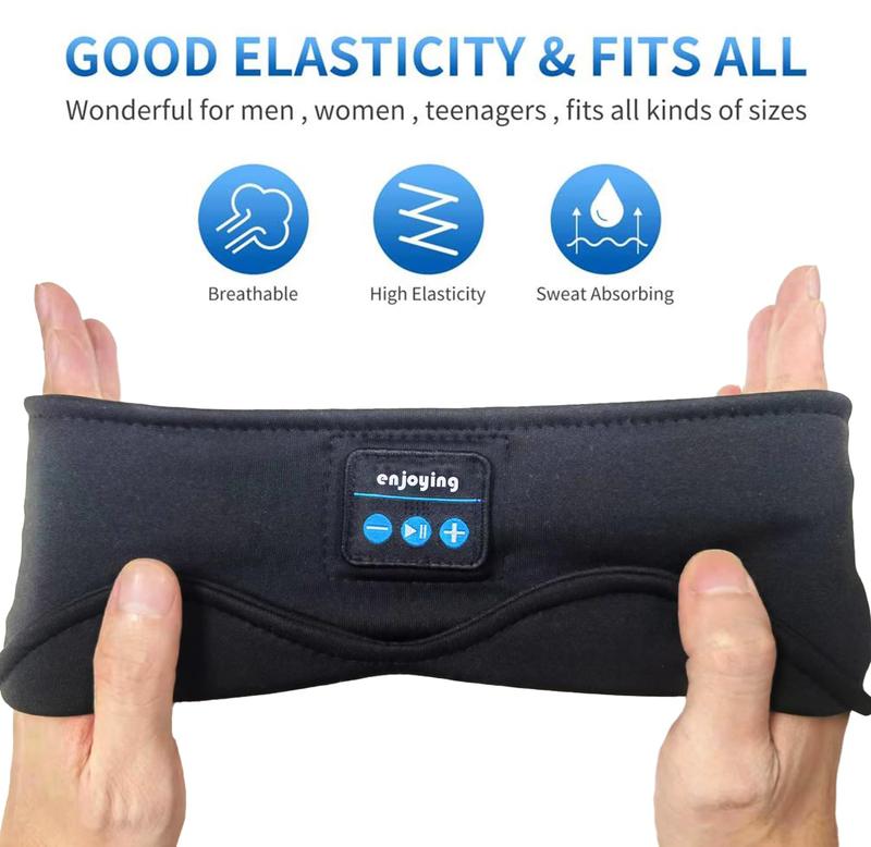 Bluetooth Sleep & Sports Headphones - Comfortable eye mask with wireless music for side sleepers, ,Electronic Earphones with HD Audio & Earbud,collapsible buckle design is also suitable for sports, one thing dual use. Headset for Housework,Travel,Running