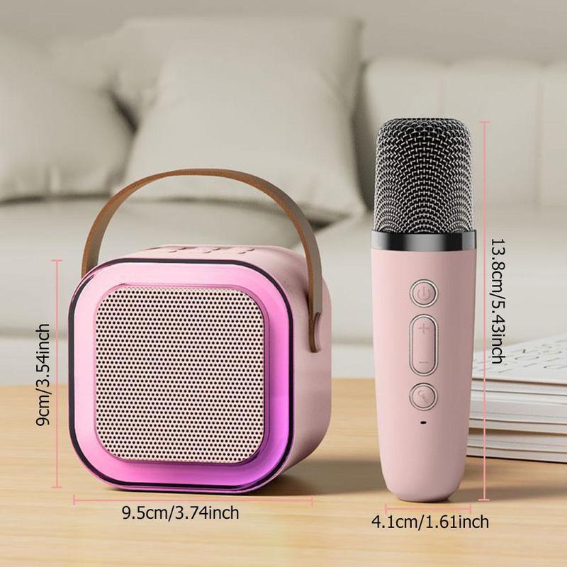 2025 NEW Wireless Karaoke Speaker With Wireless Microphone & LED Light, Wireless BT Speaker With LED Ambient Light, Electronics Outdoor Speaker, Karaoke Machine For Home Party Birthday Gift, Mini Microphone