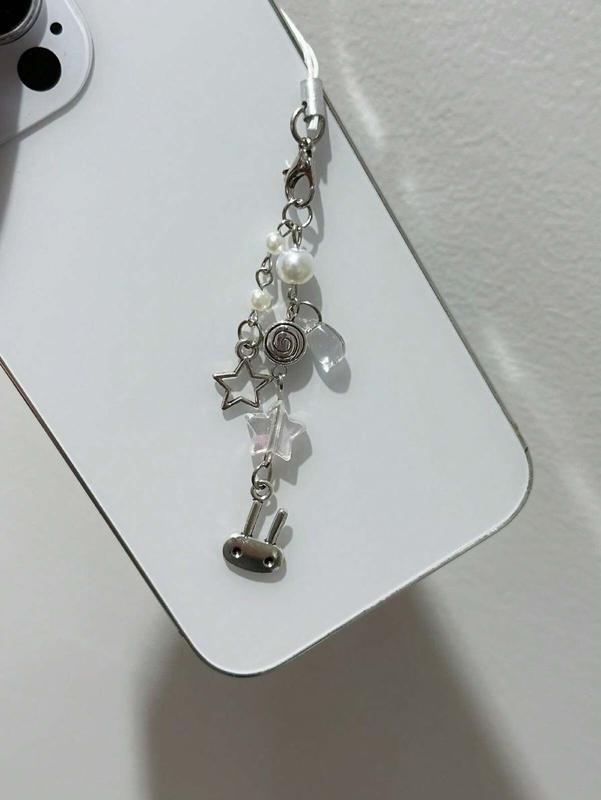 Cute Rabbit & Star Shaped Handmade Beaded Phone Or Bag Charm