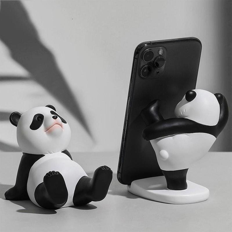 Cute Panda Design Phone Holder, 1 Count Cartoon Tablet Stand Decoration, Home & Office Desktop Decorative Ornament