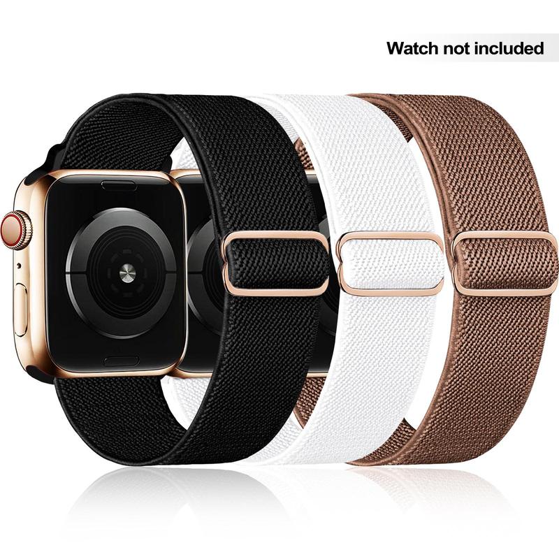 Elastic Nylon Watch Band (Band Only), Adjustable Sports Elastic Single Loop Watch Band for Women Men, Replacement Watch Band, Suitable for iWatch Series Ultra2 Ultra1 SE 9 8 7 6 5 4 3 2 1