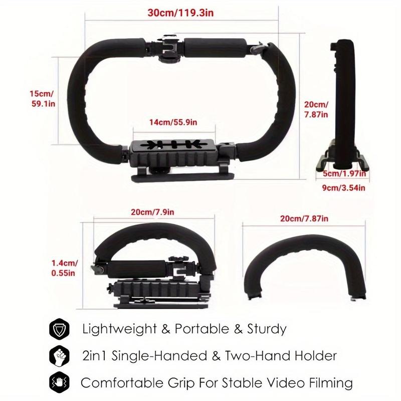 Camera Stabilizer Expansion Cage Mount, Moviemaking Holder Rig, Vlogging Video Kit Compatible with GoPro Canon Nikon Sony iPhone Android