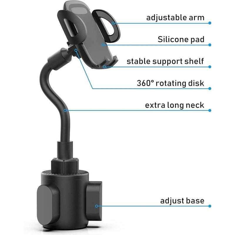 Cup Car Phone Holder for Car, Car Cup Holder Phone Mount, Universal Adjustable Gooseneck Cup Holder Cradle Car Mount for Cell Phone iPhone,Samsung,Huawei,LG, Sony, Nokia