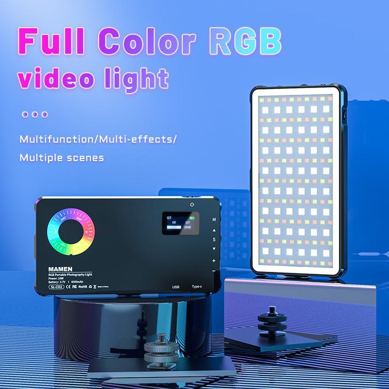 10W Portable LED Camera Selfie Light, RGB Photo and Video Fill Light, Portable USB Charging Full Color Camera Light for Home Selfie, Stocking Fillers Gift, Gifts for Boyfriend, Lighting Equipment for Photography