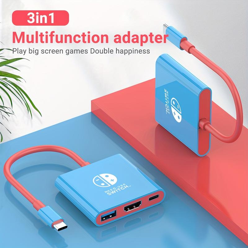 Dock For Switch Docking Station, Portable TV Dock Adapter Compatible For Switch OLED Steam Deck Support For Switch TV Mode With HDTV1.4, PD100W, USB3.0 Replacement Travel Dock For Switch Console Connector