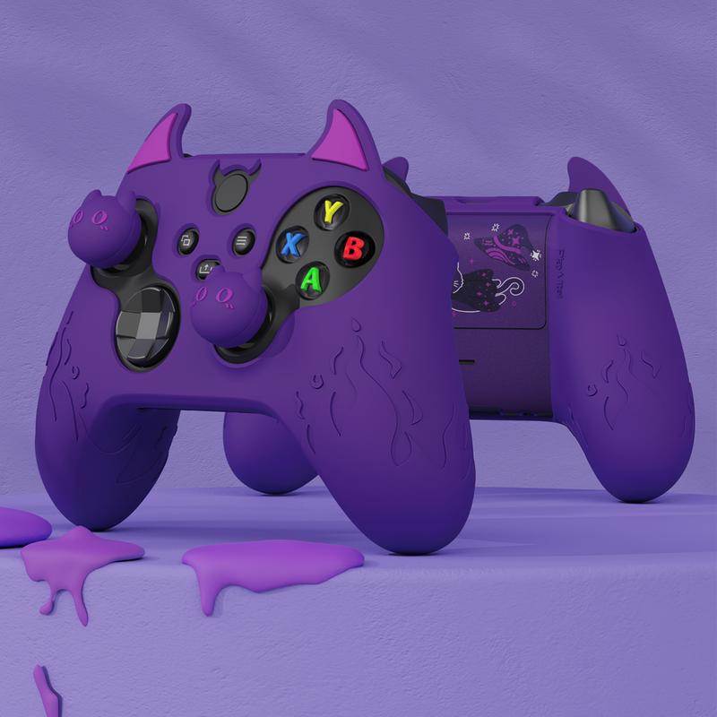 PlayVital Cute Demon Silicone Cover for Xbox Series X S Controller, Kawaii Anti-Slip Controller Skin Grip Protector for Xbox Core Wireless Controller with Thumb Grip Caps