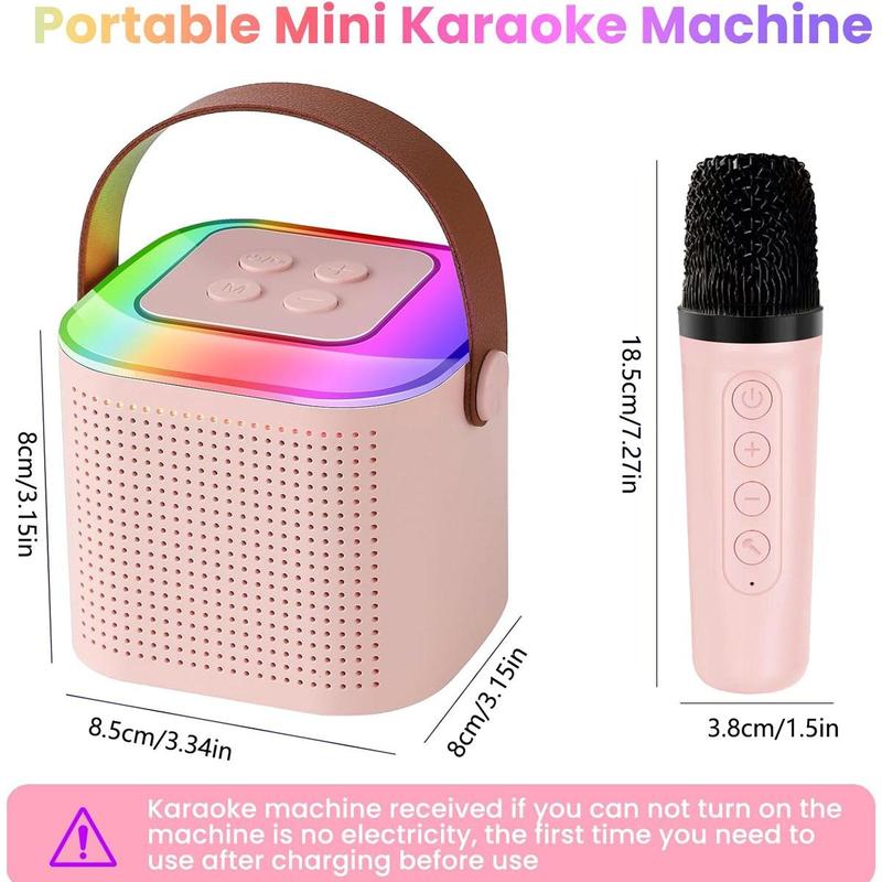 Portable Wireless Microphone & Speaker, USB Rechargeable Wireless Microphone Speaker with Wireless Microphone, Portable Handheld Microphone for Home KTV Party