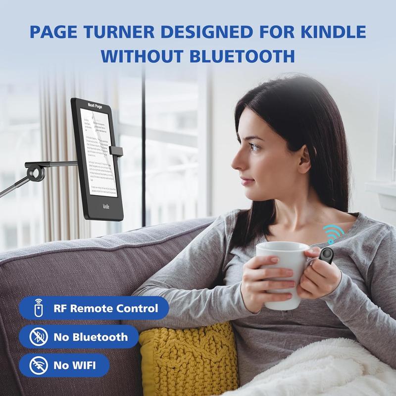 RF Remote Control Page Turner for Kindle, iPad, Kobo, Accessories for Reading Comics Novels, Photos & Video Camera Recording Remote