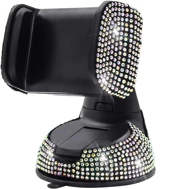 Rhinestone Decor Car Phone Holder, Creative Design Car Phone Stand, Car Interior Accessories