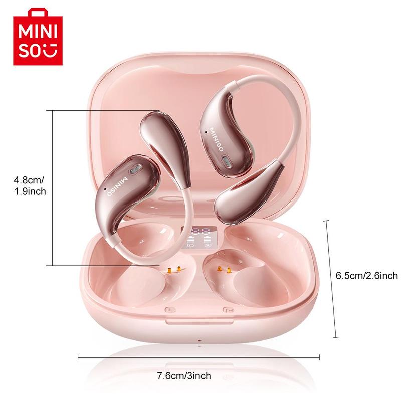 Christmas MINISO Wireless Earphone, Open-ear Design Earbuds with Charging Case, Low Latency Wireless Headphone, Stereo Sound Bluetooth-compatible Earbuds for Mobile Phone