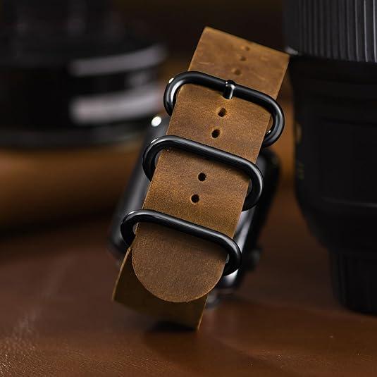 Vintage Leather Bands Compatible with Apple Watch Band 38mm 40mm 41mm 42mm 44mm 45mm 49mm,Genuine Leather Retro Strap Compatible for Men Women iWatch Ultra SE Series 8 7 6 5 4 3 2 1 Accessories Wearable