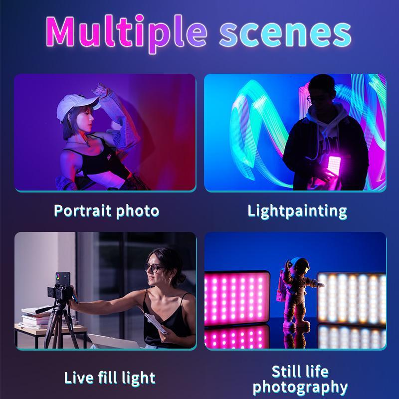 10W Portable LED Camera Selfie Light, RGB Photo and Video Fill Light, Portable USB Charging Full Color Camera Light for Home Selfie, Stocking Fillers Gift, Gifts for Boyfriend, Lighting Equipment for Photography