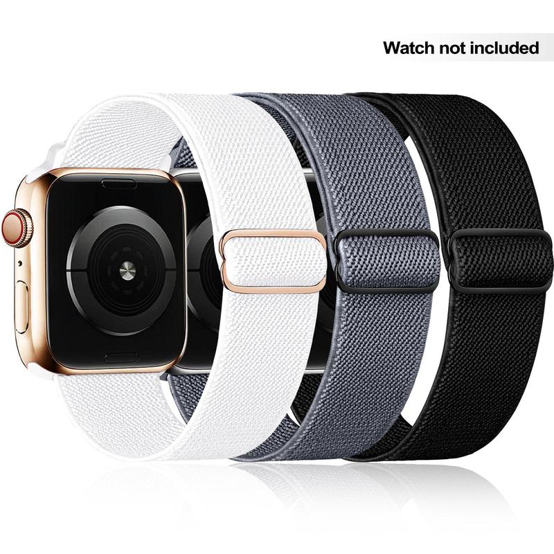 Elastic Nylon Watch Band (Band Only), Adjustable Sports Elastic Single Loop Watch Band for Women Men, Replacement Watch Band, Suitable for iWatch Series Ultra2 Ultra1 SE 9 8 7 6 5 4 3 2 1