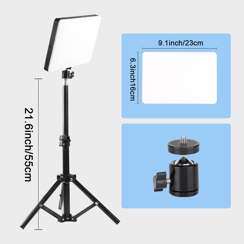 UEGOGO 10-inch LED square Fill light set with adjustable tripod - USB power, perfect for photography, selfies, live streaming and makeup picnics for Christmas and Thanksgiving gift-giving