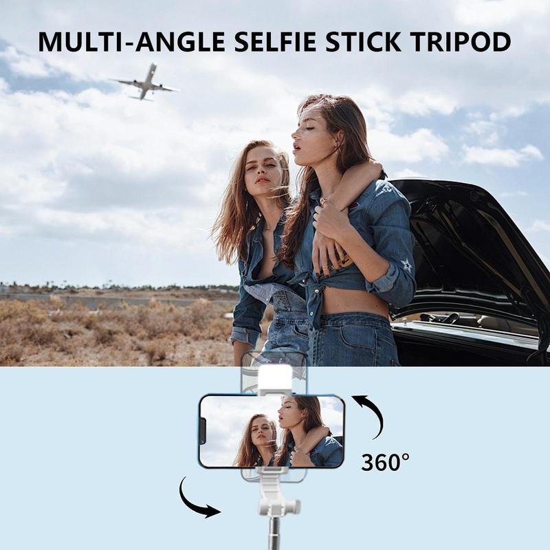 Portable Selfie Stick Tripod, Selfie Stick with Fill Light, Outdoor Selfie Tripod with Remote Control, Mobile Phone Accessories for Outdoor Travel