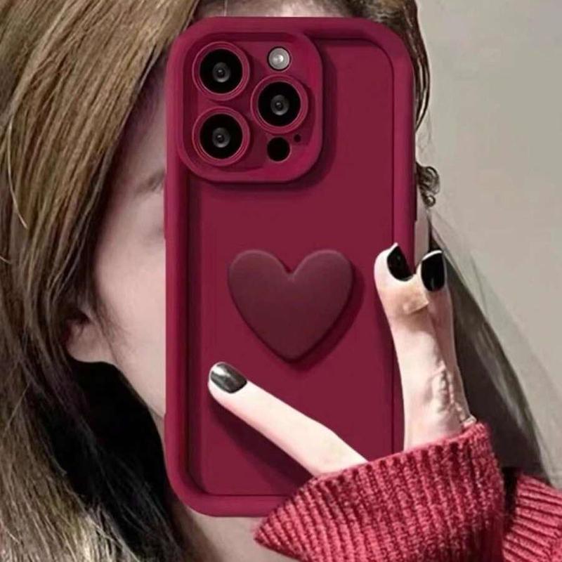 Heart Pattern Phone Case, Cute Phone Protective Cover, Phone Accessory Compatible with iPhone 11 12 13 14 15 16 Pro Max 14 15 Plus