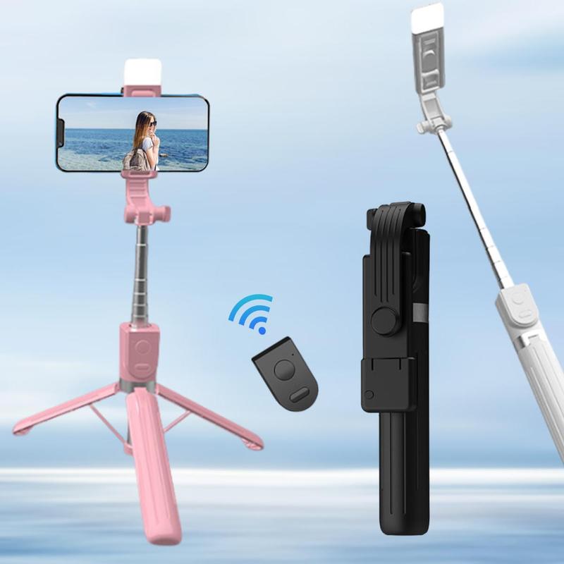 Portable Selfie Stick Tripod, Selfie Stick with Fill Light, Outdoor Selfie Tripod with Remote Control, Mobile Phone Accessories for Outdoor Travel