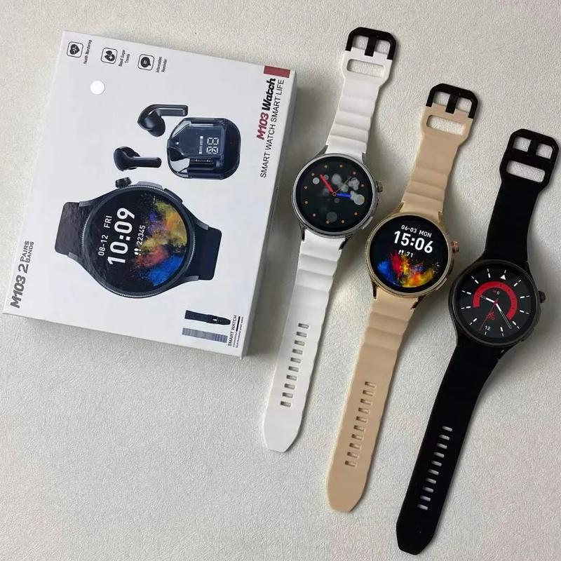 Newly Launched Latest Smartwatch M103 With Earphone Double Straps Series 9 Smartwatches Pk I8 Ultra I9 Ultra T55 Pro Max