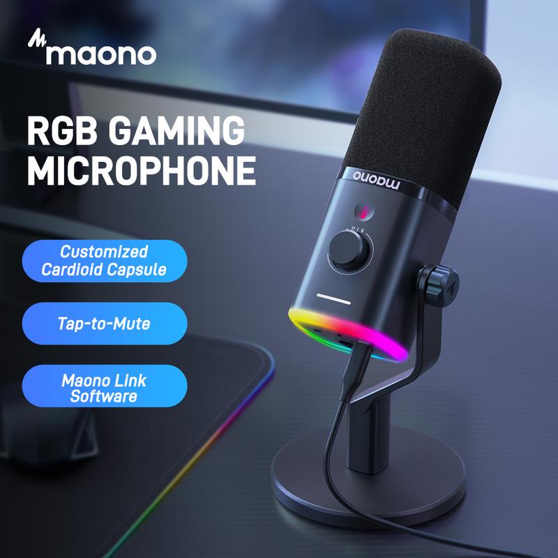 MAONO PD100X USB   XLR Dynamic Gaming RGB Audio Microphone for PC, Smartphone, Idea for Streaming, Podcasting, Vocal Recording.