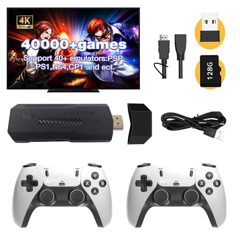 40000+ Wireless Retro Game Console,Retro Game Stick,Retro Game Console,revisit Classic Games Stick, Plug and Play Video Games Stick, HD HDMI Output TV Game Stick, Dual Gaming Controllers