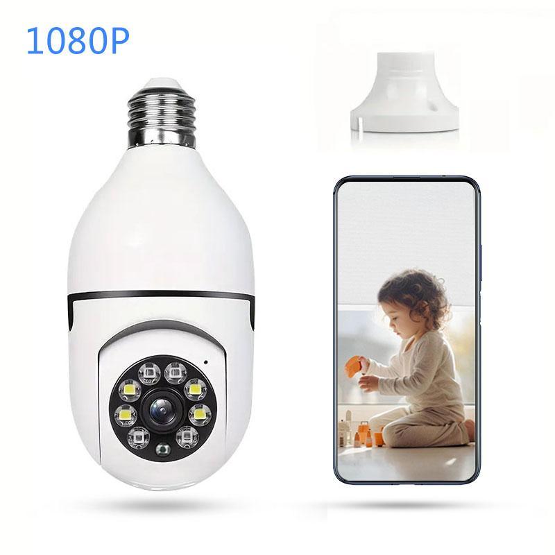 1080P Smart WiFi Security Camera, 1 Count E27 AI Cloud IP Camera, Wireless Home Security System, Advanced Monitoring Tower Camera