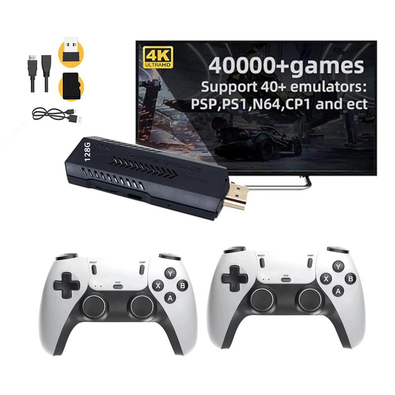 40000+ Wireless Retro Game Console,Retro Game Stick,Retro Game Console,revisit Classic Games Stick, Plug and Play Video Games Stick, HD HDMI Output TV Game Stick, Dual Gaming Controllers