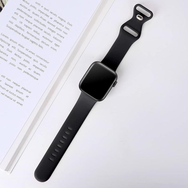 Silicone Sport Smart Watch Band for Apple Watch, Soft Breathable Smartwatch Band, Smartwatches Accessories, Fashion Wearable Accessories Compatible with iWatch Series 44mm 45mm 40mm 41mm 42mm 38mm 49mm Smart Watches