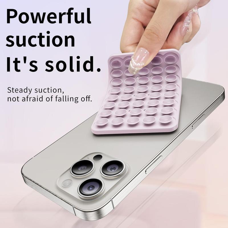 Silicone Suction Cup Phone Case Mount Double Sided, Phone Accessories Hands-Free Strong Grip Holder for Selfies and Videos, Silicon Phone Stand for iPhone and Android