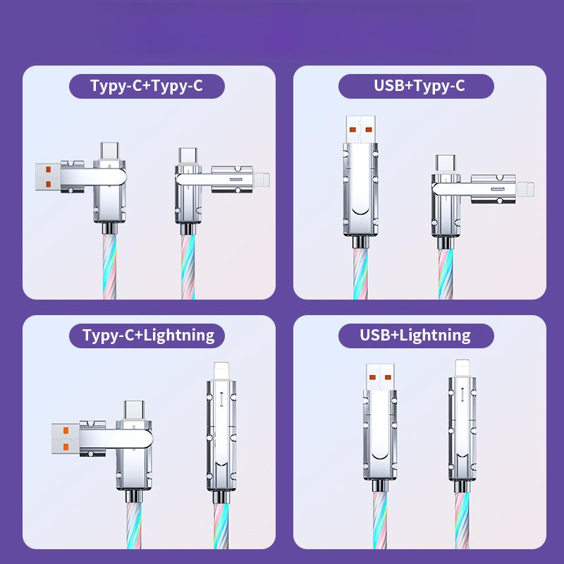 4-in-1 USB ChargingCable,100W Multi Fast ChargingCable,MultiUSBC Charger ComboVetalPorts for Phone 15 14 13 ProMax Laptop Multi Device Charging