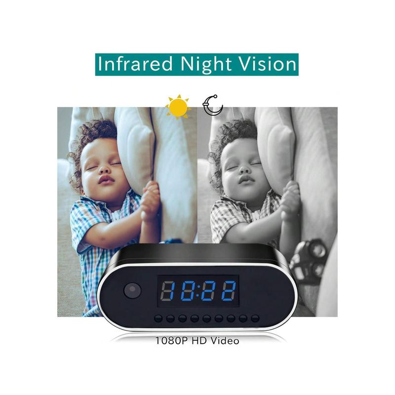 1080P HD WiFi Security Camera Clock - Wireless Motion Detection, Night Vision, Real-Time App Monitoring, Loop Recording, Ideal For Indoor Home, Office, Warehouse With Lithium Battery And Non-Waterproof Design,  Included 32G SD Card